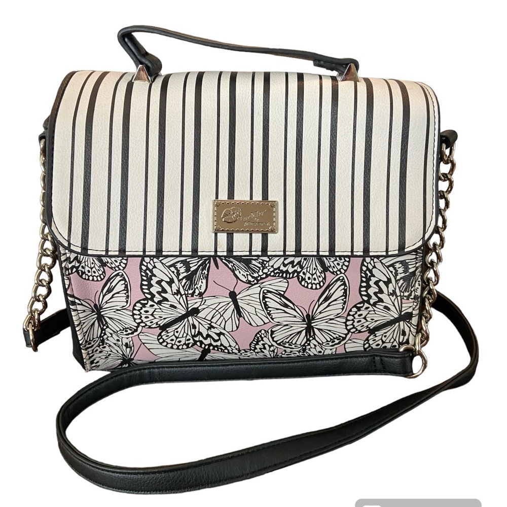 Betsy Johnson Stripes and Butterfly Cross Body.